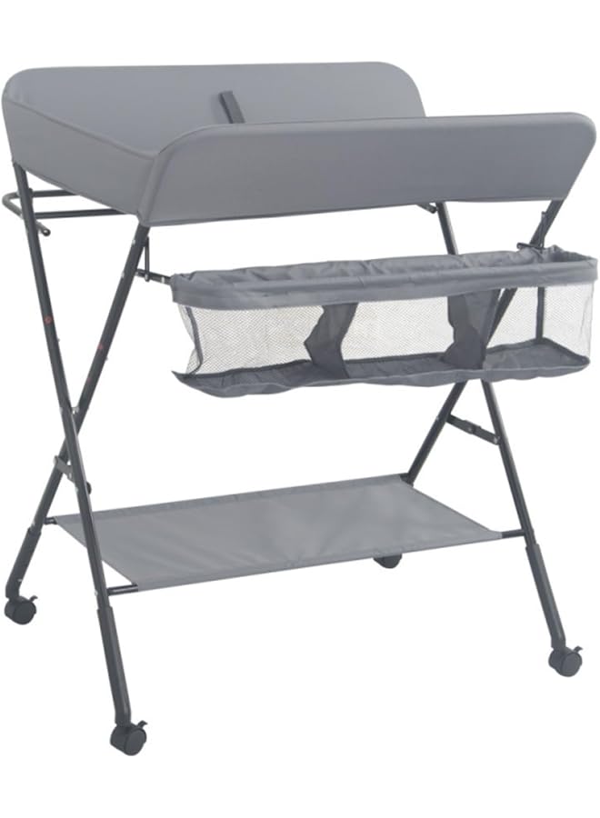 erorex Baby Changing Table Folding Diaper Changing Pad With Wheels Safety Belt Bath Changing Clothes Table  - Image 1