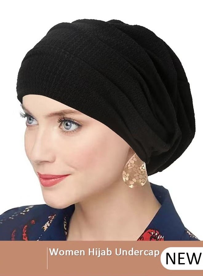 Women Under Scarf Hijab Cap Beanie Hat Headband Islamic Hijab Hat Turban Muslim Inner Hijab Scarf Bottom Cap Soft Knit Cap Tube Cap for Women Girls - Image 1