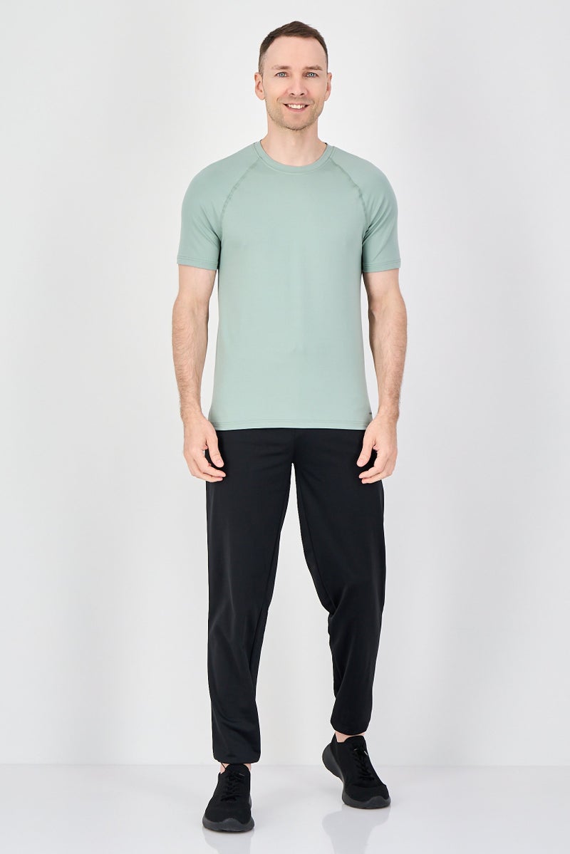 MOTION Men Sportswear Fit Short Sleeve Training T-Shirt, Sage Green - Image 4