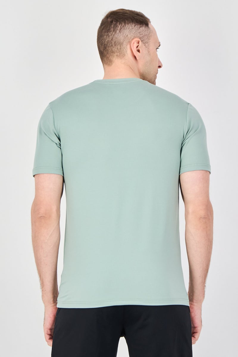 MOTION Men Sportswear Fit Short Sleeve Training T-Shirt, Sage Green - Image 3