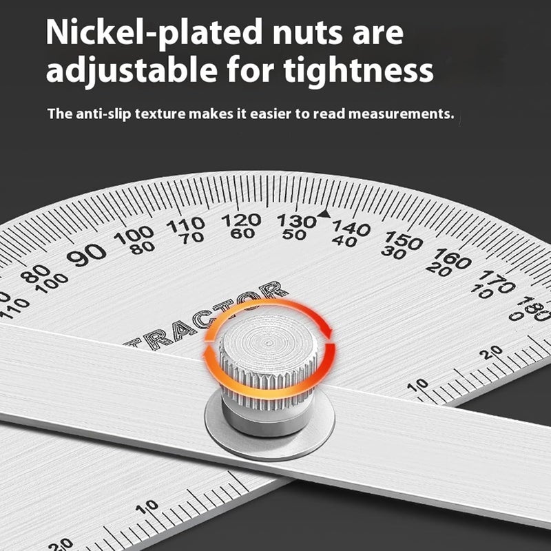 14 سم من الفولاذ المقاوم للصدأ منقلة 180 درجة مقياس مزدوج مسطرة قياس الزاوية - Image 4