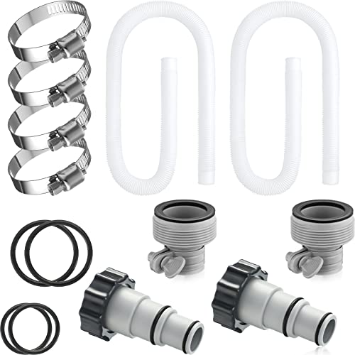 eBoot EBOOT 2 Pcs 1.5'' Diameter 59'' Length Swimming Pool Filter Hose with 4 Pcs Hose Clamps 2 Pcs 1.25" to 1.5" Type B Hose  - Image 2