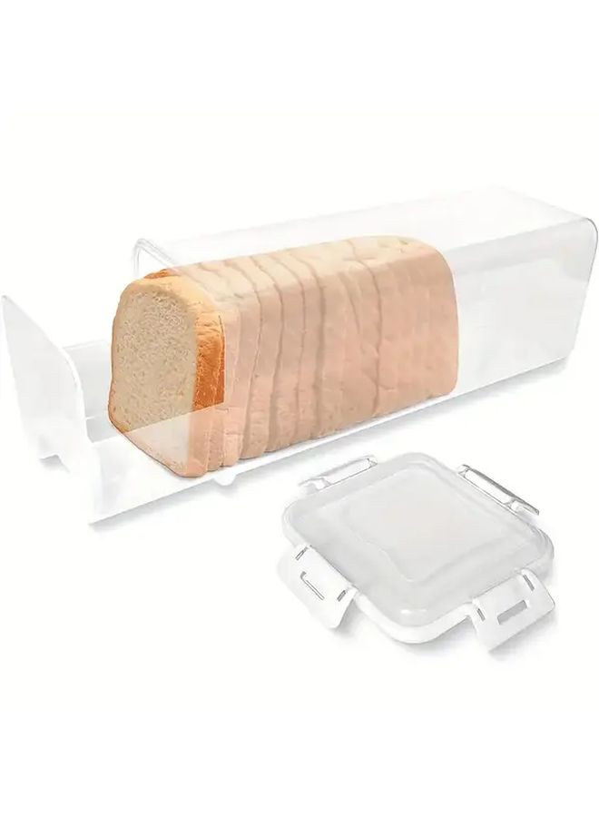 White Bread Box With Inner Compartment Transparent Reusable Food Storage Container - Image 3