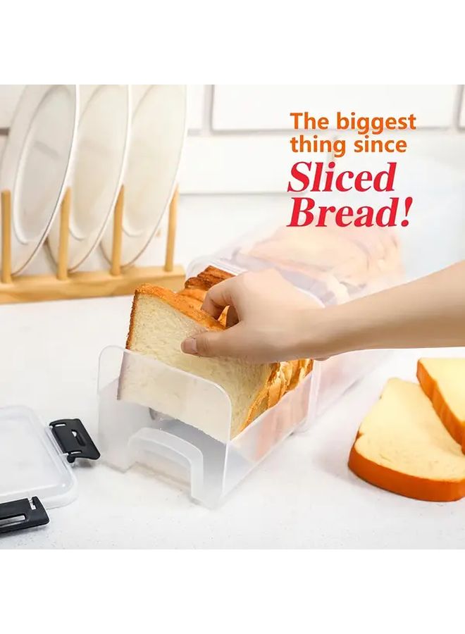 White Bread Box With Inner Compartment Transparent Reusable Food Storage Container - Image 5