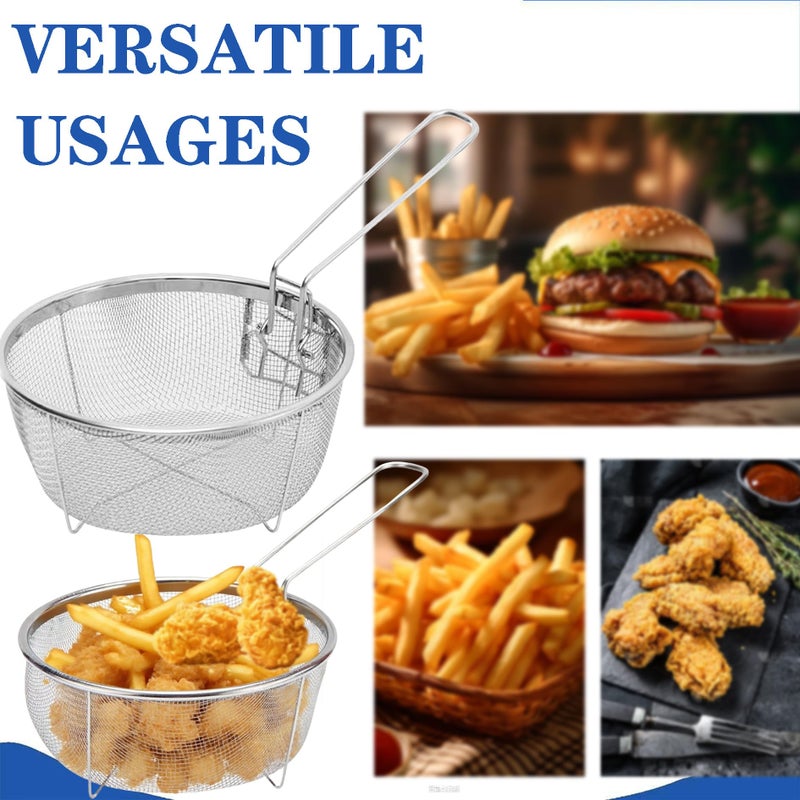 Jninexiu 9Inch Stainless Steel Deep Fry Baskets with Handle for Frying, Serving Food - Multifunctional Fryer Basket - Image 4