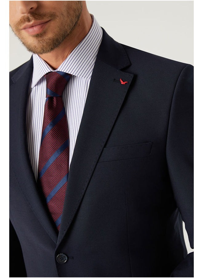 D'S DAMAT بدلة كلاسيكية باللون الأزرق الداكن من Ds Damat - 86% صوف  - Image 3
