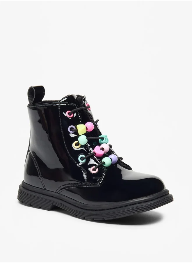 فلورا بيلا من شو إكسبرس Girl's Solid High Cut Boots with Zip Closure