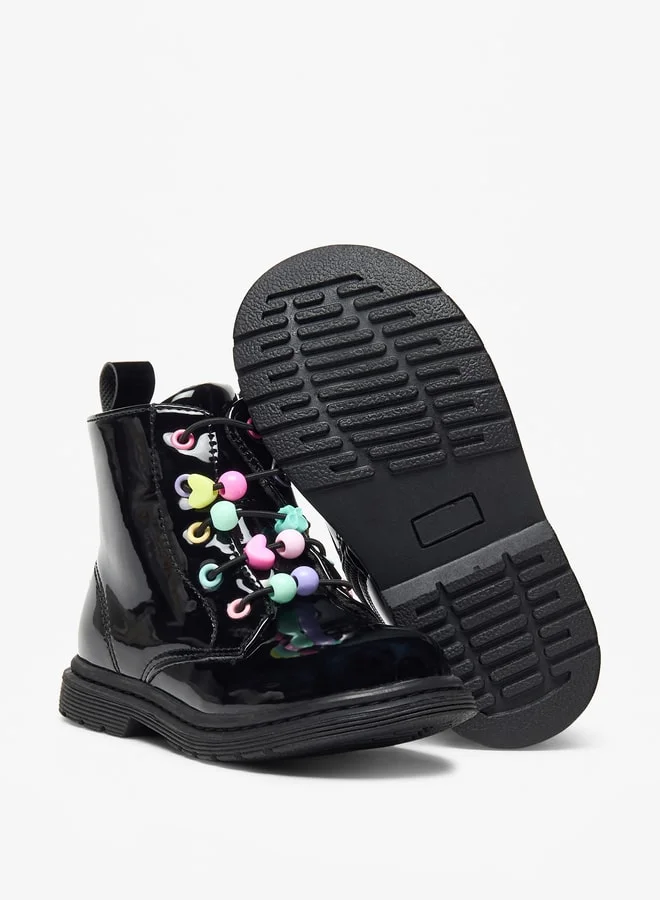 Flora Bella By Shoexpress Girl's Solid High Cut Boots with Zip Closure