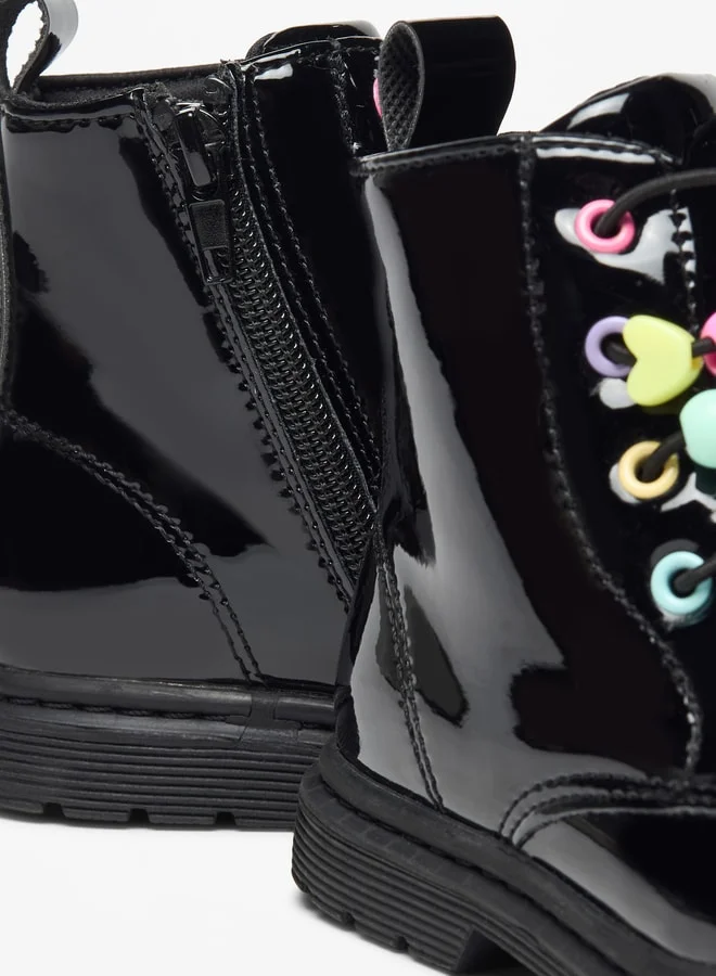 Flora Bella By Shoexpress Girl's Solid High Cut Boots with Zip Closure