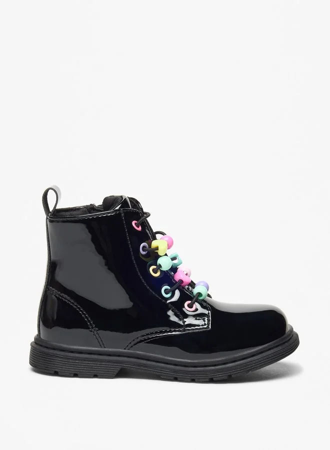 Flora Bella By Shoexpress Girl's Solid High Cut Boots with Zip Closure