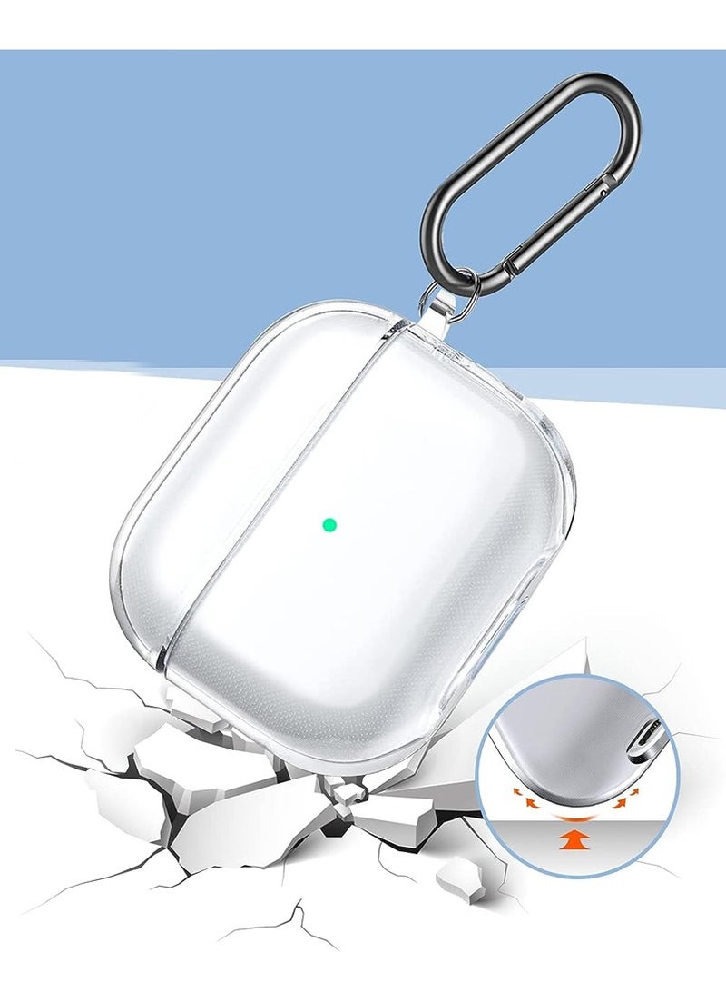 CATANES Shockproof Case For AirPods 3 Crystal Clear Shockproof Case Transparent Ultra Slim Cover with Keychain Carabiner - Image 4