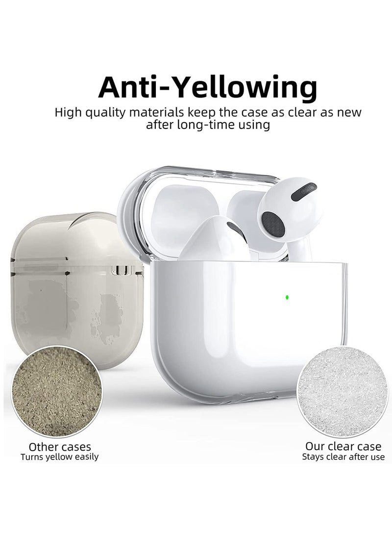 CATANES Shockproof Case For AirPods 3 Crystal Clear Shockproof Case Transparent Ultra Slim Cover with Keychain Carabiner - Image 5