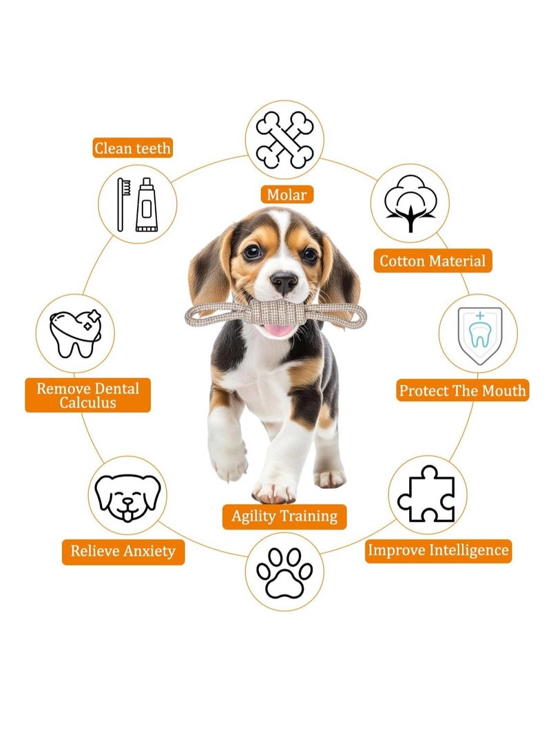 أن ان سي بيتس ألعاب مضغ حبل تفاعلية للكلاب بأنسجة متنوعة وتصميم مضفر، ألعاب حبل تنظيف الأسنان للحيوانات الأليفة للسلالات المتوسطة والكبيرة، مثالية للعب في الأماكن المغلقة والمفتوحة، 9 قطع (بيج) - Image 4