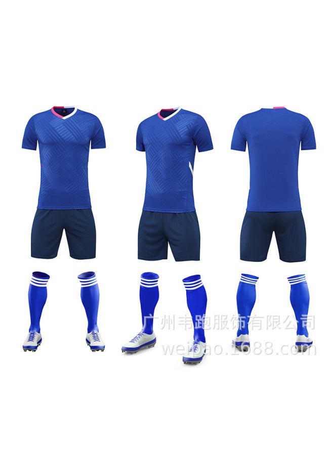 Color Blue Short Sleeve Football Jersey - Image 1