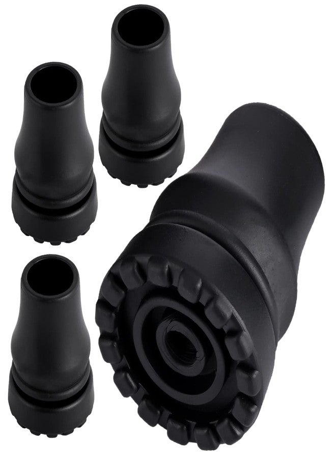 Abnaok 4-Pack Rubber Cane Tips 3/4 Inch Heavy Duty Walking Cane Tips, Black Sturdy Replacement Cane Tip for Seniors Walking Stick, Safety Cane Crutch Accessories - Image 1