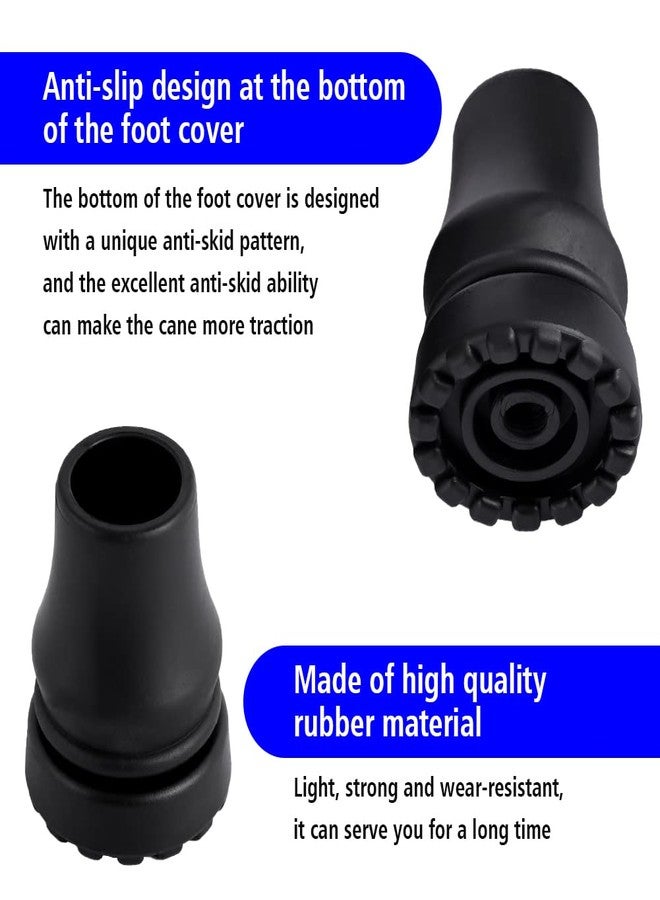 Abnaok 4-Pack Rubber Cane Tips 3/4 Inch Heavy Duty Walking Cane Tips, Black Sturdy Replacement Cane Tip for Seniors Walking Stick, Safety Cane Crutch Accessories - Image 3