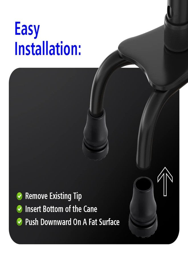 Abnaok 4-Pack Rubber Cane Tips 3/4 Inch Heavy Duty Walking Cane Tips, Black Sturdy Replacement Cane Tip for Seniors Walking Stick, Safety Cane Crutch Accessories - Image 4
