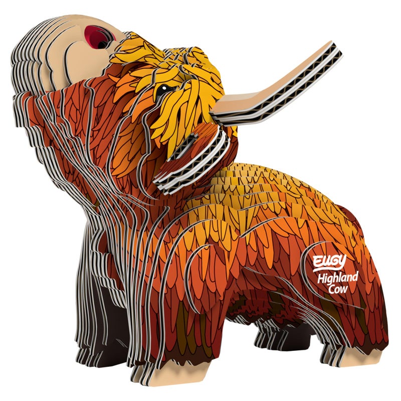Eugy Highland Cow 3D Puzzle 34 Piece EcoFriendly Educational Toy Puzzle for Boys Girls Kids Ages 6 - Image 3