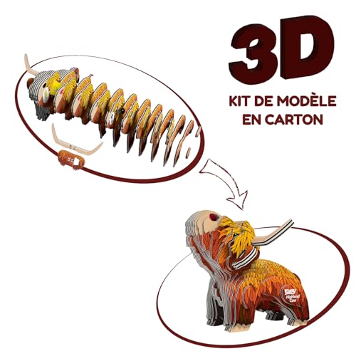 Eugy Highland Cow 3D Puzzle 34 Piece EcoFriendly Educational Toy Puzzle for Boys Girls Kids Ages 6 - Image 5