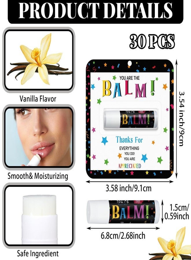 Sacubee 30 Pack Employee Appreciation Gifts Bulk Lip Balms, Teacher Thank You Gifts, Staff Volunteer Appreciation Favors, You’re the Balm Mini Lip Balm (Vanilla Flavor - Image 4
