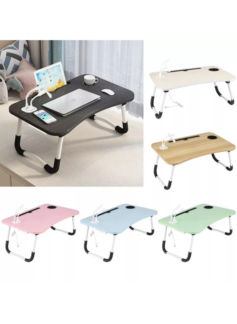 DubaiGallery Portable FoldableLaptop Table Lap Desk with 4 USB Charging Ports, Cup Holder, Bed Table Tray for Writing, Reading, Bed, Sofa, Work, Indoor, Outdoor - Image 1