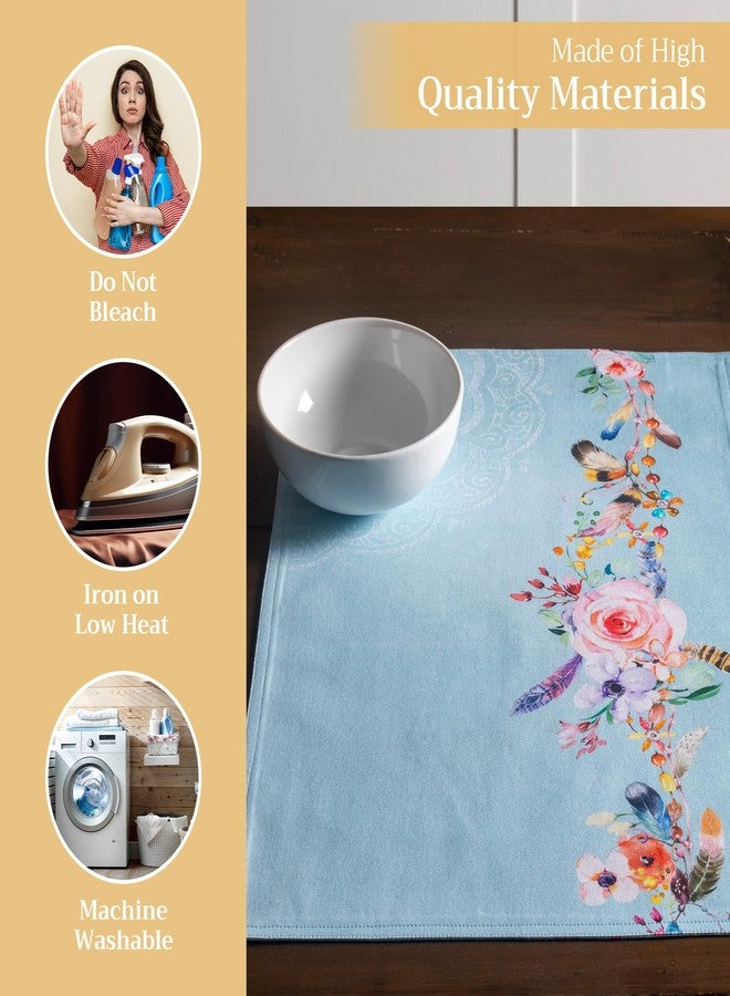 Maison d' Hermine Placemats Set of 4 100% Cotton Washable Cloth Place Mats, Reusable Table Mats for Kitchen Dining Decoration, Party, Wedding, Restaurant Spring/Summer (Ibiza, 13" x 19") - Image 3