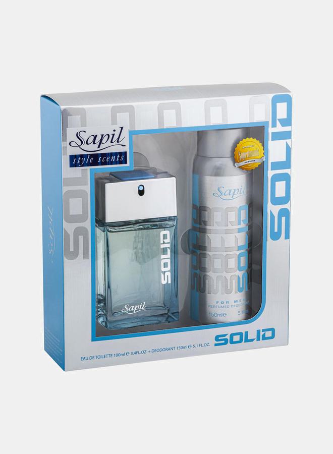 sapil Pack of 2 - Solid For Men Edt 100 ml + Deo 150 ml Gift Set - Image 1