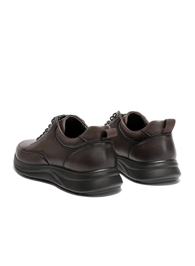 Senda a Men's Winter Leather Casual Sneakers Jdz71dm5 Brown Size 43 - Image 4