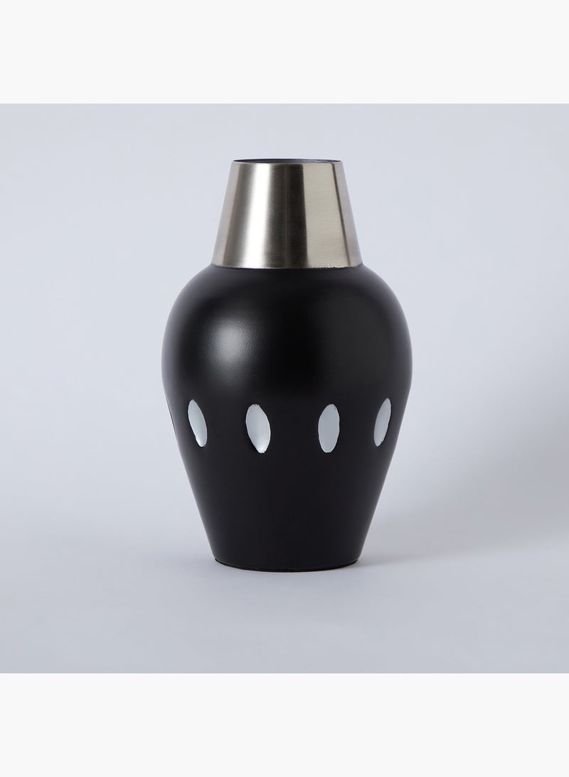 Home Box Ornate Metal Vase  - Image 5