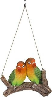 Hi-Line Gift Ltd Hi-Line Gift Ltd. Hi-Line Gift Hanging Parrots (Lovebirds) ON A Branch, Multi-Coloured - Image 1