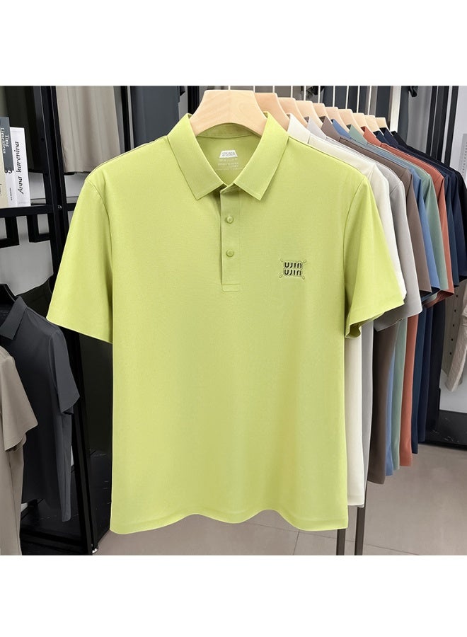 Uji High-End Short Sleeve Polo Shirt for Middle-Aged Men Casual Turn-down Collar Seamless Comfortable Summer Half Sleeve Top - Image 1