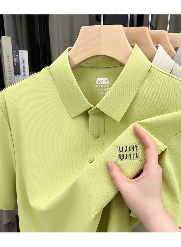 Uji High-End Short Sleeve Polo Shirt for Middle-Aged Men Casual Turn-down Collar Seamless Comfortable Summer Half Sleeve Top - Image 2