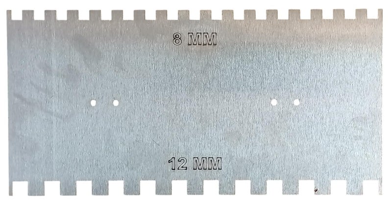 MD Style Notch Metal Trowel For Fixing Tiles Granite Marble 8MM 12MM 6x12 Inch - Image 1