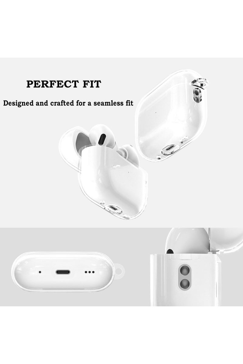 Youque for  AirPods Pro 3 CaseTPU Clear Earphones Protective with Keychain Transparent - Image 2