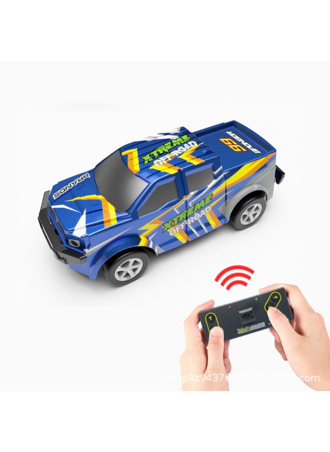 Generic Kids Cans Mini Electric 2.4G Wireless Drift Racing Model Boy Canned Remote Control Car Toy-Color:Blue A6-Proportion:1:64  - Image 1