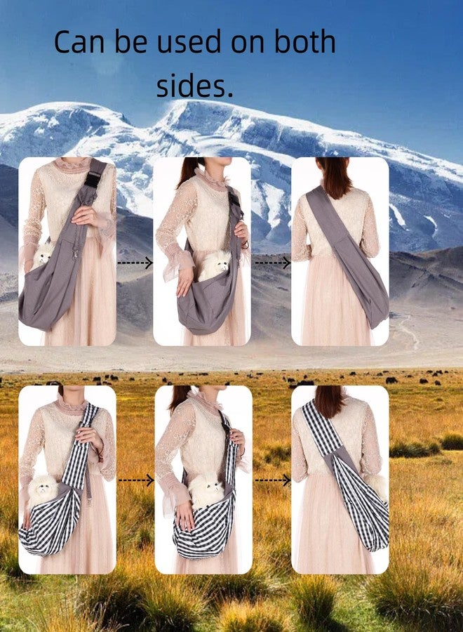 حقيبة حمل للحيوانات الأليفة، قابلة للعكس، لونها بنفسجي، مزودة بحزام أمان، تصميم سهل الفتح، وجيب تخزين، مناسبة للحيوانات الأليفة التي يصل وزنها إلى 16.53 رطلاً - Image 4
