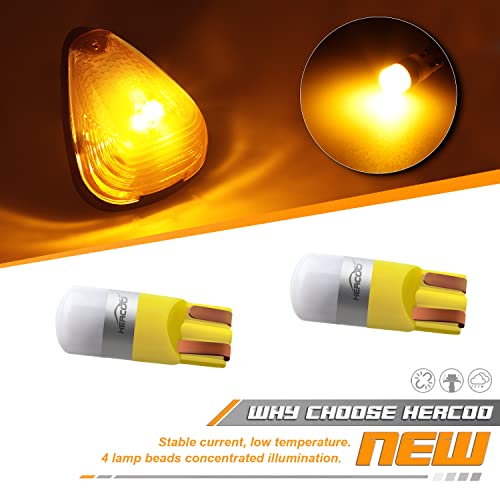 HERCOO LED Roof Lights Lenses Amber Cab Marker Clearance Running Compatible with 1999-2016 Super Duty F250 F350 F450 F550 Aftermarket Replacement - Image 4