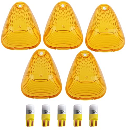 HERCOO LED Roof Lights Lenses Amber Cab Marker Clearance Running Compatible with 1999-2016 Super Duty F250 F350 F450 F550 Aftermarket Replacement - Image 1