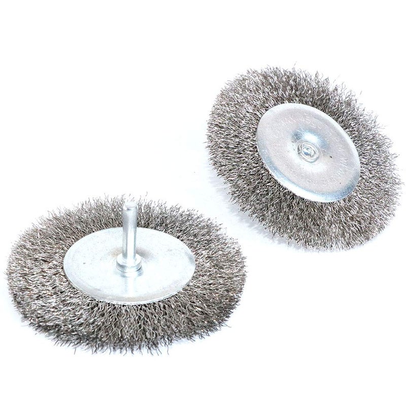 FPPO 4PCS 3 Inch Stainless Steel Wire Wheel Brushes Kit for Drill with 1/4-Inch Shank,Wire Wheels for Power-Operated Grinders - Image 3