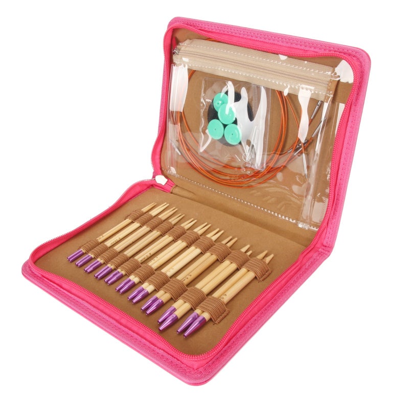 Interchangeable Circular Knitting Needle Set: Multiple Sizes With Clear Engraving - Ergonomic Easy To Use Needles For Beginners, Experienced Knitters And Household Knitting Projects - Image 4
