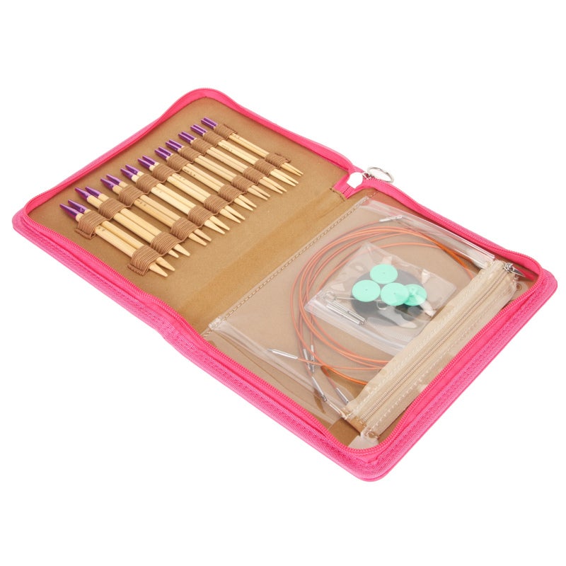 Interchangeable Circular Knitting Needle Set: Multiple Sizes With Clear Engraving - Ergonomic Easy To Use Needles For Beginners, Experienced Knitters And Household Knitting Projects - Image 2