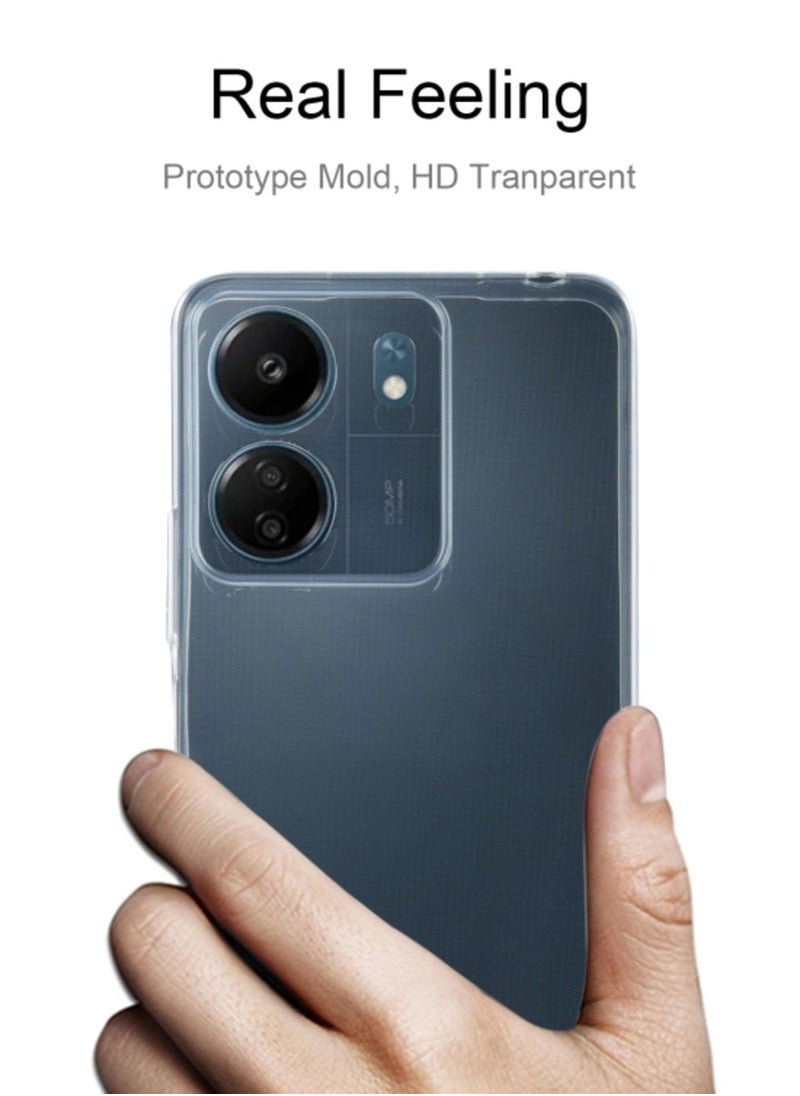 ماركة غير محددة حافظة لهاتف Xiaomi Redmi 13c رفيعة للغاية وشفافة من مادة TPU  - Image 3