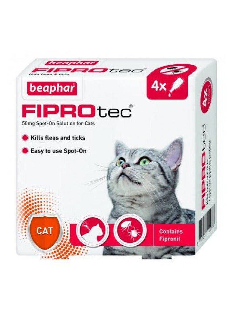 beaphar FIPROTEC للقطط - 4 أنابيب 50 ملغ - Image 1
