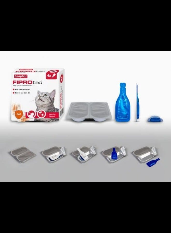 beaphar FIPROTEC للقطط - 4 أنابيب 50 ملغ - Image 2