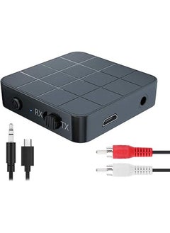 General Bluetooth 5.0 2-in-1 Audio Transmitter Receiver TV Computer Speaker Adapter 0.138" RCA AUX Bluetooth Wireless Audio Adapter for Home Stereo PC Mobile  - Image 1