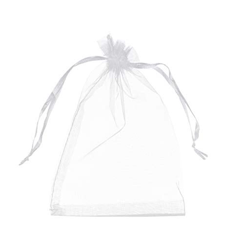 Volanic 100PCS 4X6 Inch Sheer Organza Bags with Drawstring for Candy Jewelry Party Wedding Favor Gift - Image 1