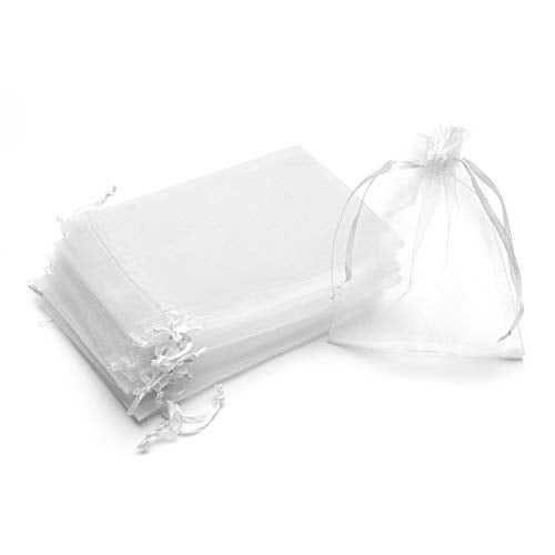 Volanic 100PCS 4X6 Inch Sheer Organza Bags with Drawstring for Candy Jewelry Party Wedding Favor Gift - Image 3