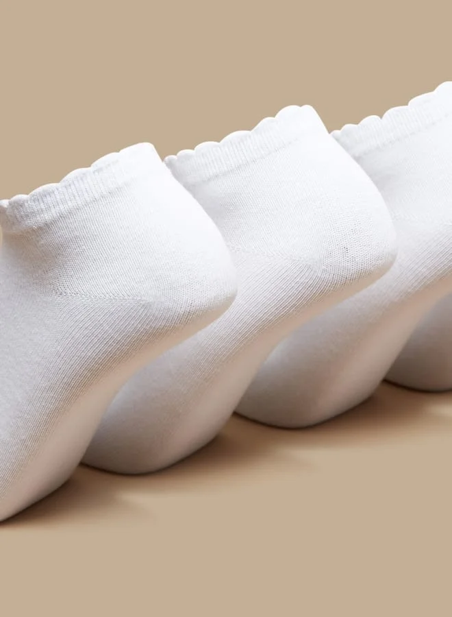 جونيورز Girls Solid Ankle Length Socks - Set of 5