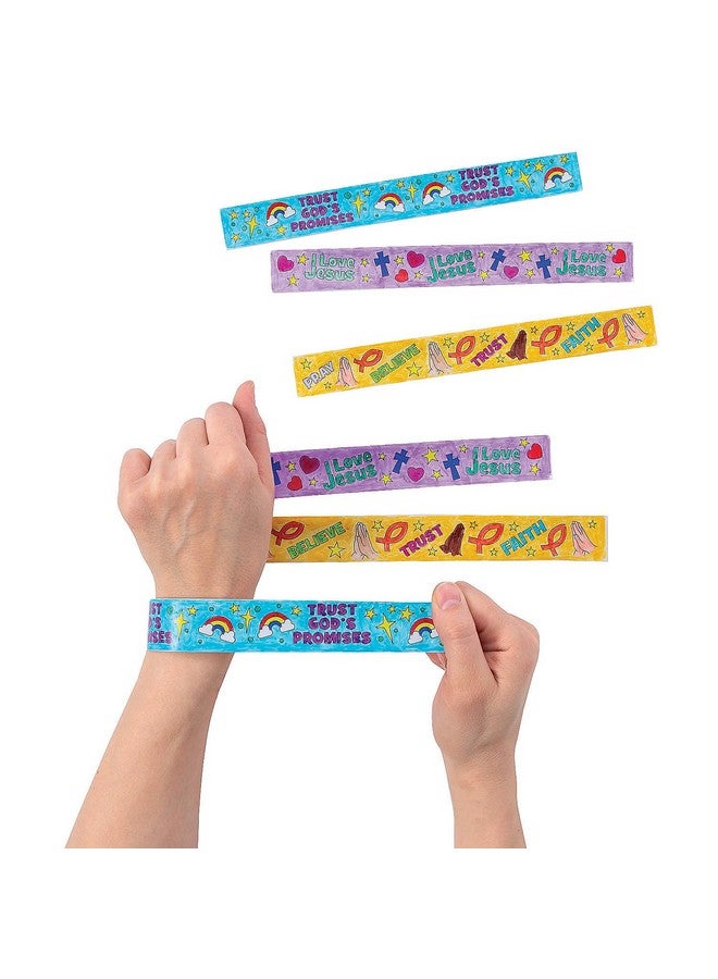 Fun Express Color Your Own Faith Slap Bracelets - VBS and Sunday School Craft Kits - Bulk Set of 48 - Image 2
