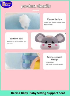 Berma Baby Baby Sitting Support Seat Sofa With Toys Rack, Infant Learning Chair - Crystal Velvet Fabric, PP Cotton Filling, Perfect Toddler Gift to Learn to Sit  - Image 4